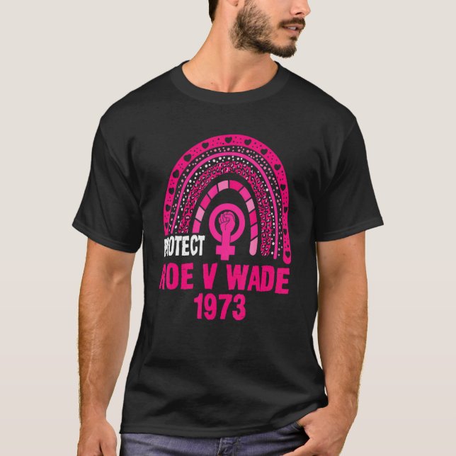 Skydda Rove V Wade 1973 Rainbow Leopard Pro Choic T Shirt (Framsida)