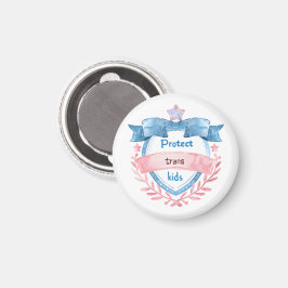 Skydda Trans Barn Design, LGBTQ Allierad Present Magnet