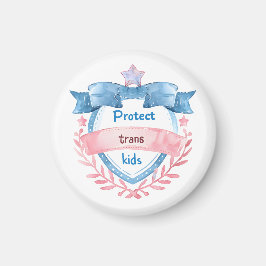 Skydda Trans Barn Design, LGBTQ Allierad Present Magnet