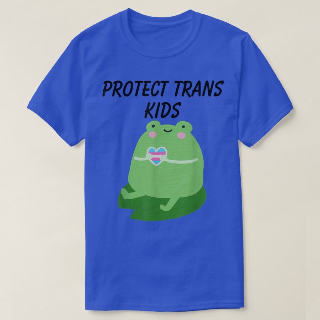 Skydda Trans Grönt Frog LGBT-stöd Transgender  T Shirt (Design framsida)
