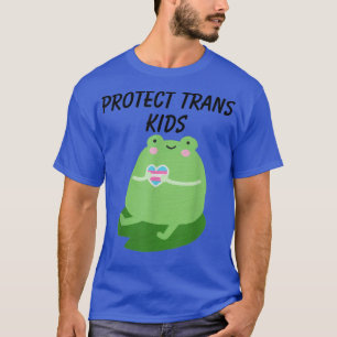 Skydda Trans Grönt Frog LGBT-stöd Transgender T Shirt