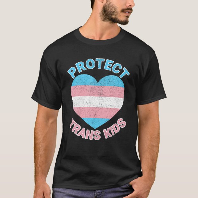 Skydda Trans Kids HBT-Pridet Transgender Trans Li T Shirt (Framsida)