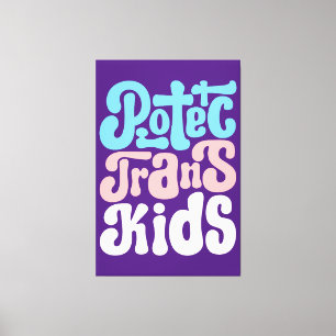 Skydda Trans Kids-Kanvastrycket Canvastryck