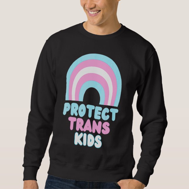 Skydda Trans Kids LGbt-Pridet Lång Ärmad Tröja (Framsida)