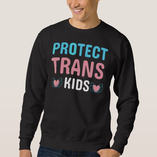 Skydda Trans Kids LGbt-Pridet Lång Ärmad Tröja (Framsida)