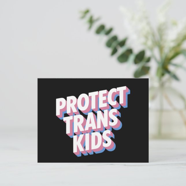 Skydda Trans Kids LGBTI+-Höger Pride månadsresulta Vykort (Stående Fram)