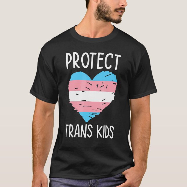 Skydda Trans Kids Lgbtq Rainbow Pride Diversity Q T Shirt (Framsida)