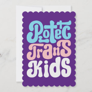 Skydda Trans Kids-platta gratulationskort Inbjudningar