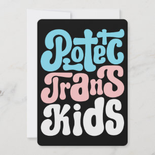 Skydda Trans Kids-platta gratulationskort Inbjudningar