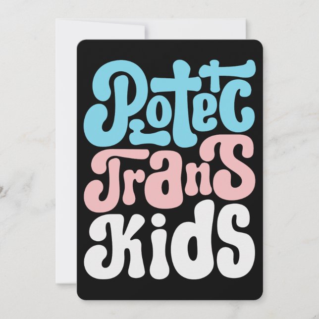 Skydda Trans Kids-platta gratulationskort Inbjudningar (Framsida)