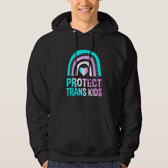 Skydda Trans Kids Shirt Support Clothes Pride Lov Hoodie (Framsida)