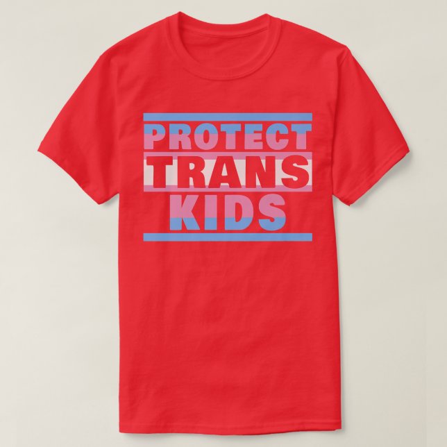 Skydda Trans Kids Shirt Transgender Flagga Protect T (Design framsida)