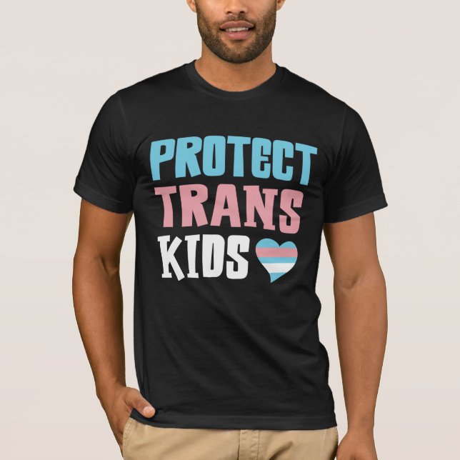 Skydda Trans Kids Support för Transgender T Shirt (Framsida)