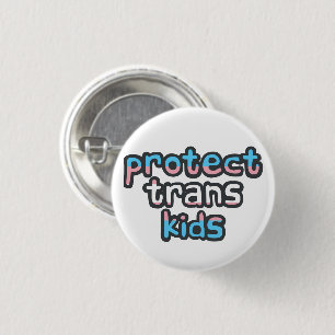 Skydda Trans Kids - Trans Pride Flagga Badge Knapp
