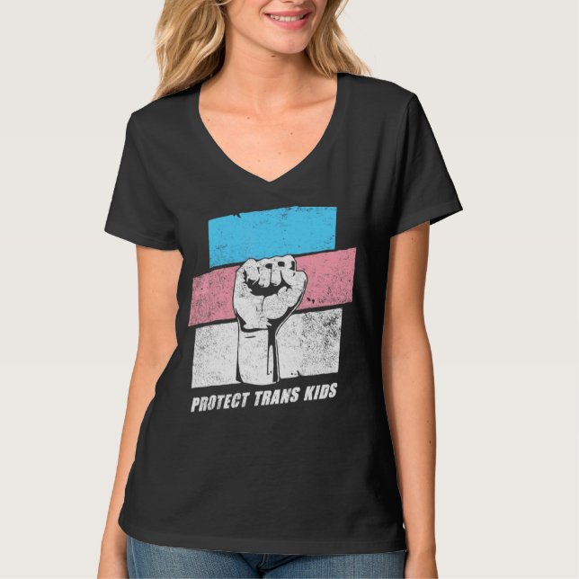 Skydda Trans Kids Transgender Pride Month T Shirt (Framsida)