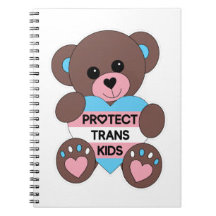 Skydda Transbarns Prideflagga Teddybjörn Anteckningsbok