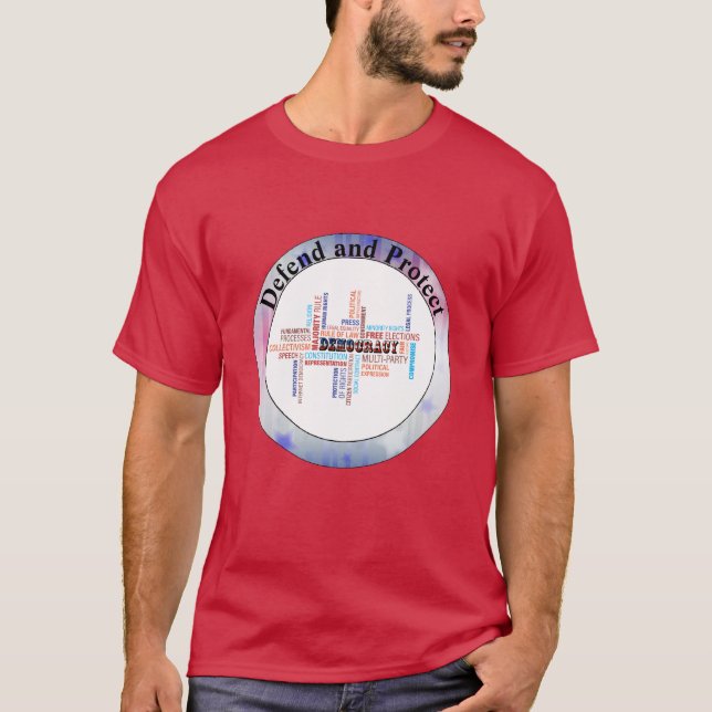Skydda vår DEMOKRATI T Shirt (Framsida)