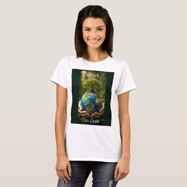 Skydda vår jord t shirt (Hel framsida)