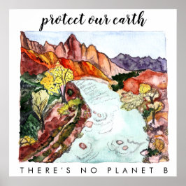 SKYDDA VÅR JORDSJUNDE, nationalparkens vattenfärg Poster