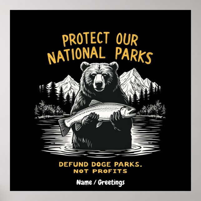 Skydda vår nationella Parker-försvarare Doge Parke Poster (Framsidan)