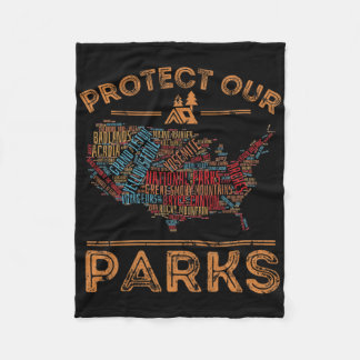 Skydda vår Parker nationalpark Karta som ansätter  Fleecefilt