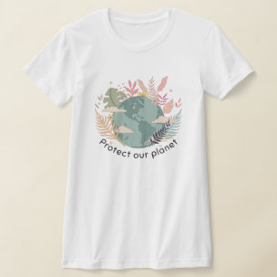Skydda vår planet - Jorddagen (Tecknad struktur) T Shirt