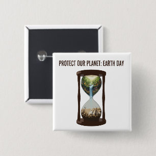 Skydda Vår Planet Jorden Dag Miljömedvetenhet Knapp