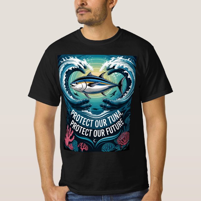 Skydda vår tonfisk och skydda vår framtid t shirt (Framsida)