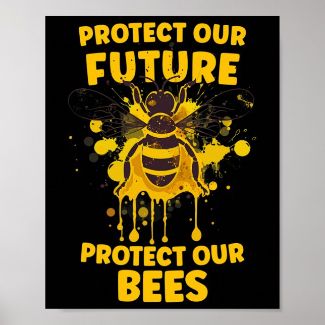 Skydda våra bin - Jorddagen Bee Guy Awareness Kid Poster (Framsidan)