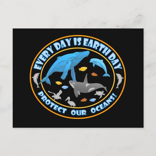Skydda Våra Hav Jordens Dag Vykort (Framsida)