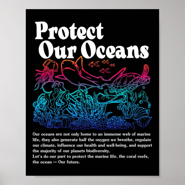 Skydda våra oceaners Spara Internationella havsdag Poster (Framsidan)