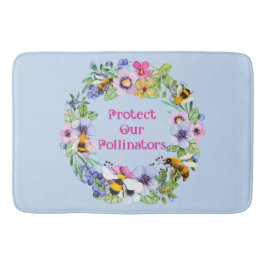 Skydda våra pollinerare Bes Flowers Badrumsmatta