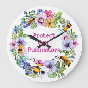 Skydda våra pollinerare Bes Flowers Stor Klocka