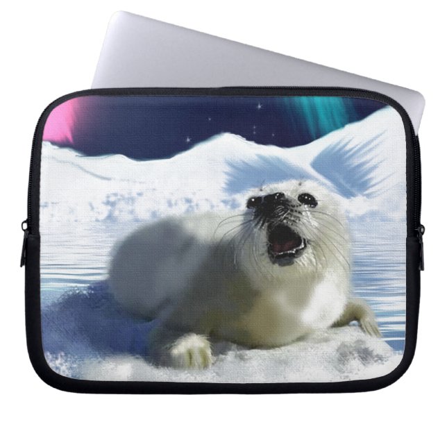 Skydda vårt Sälar mot jakt - Wildlife Art Laptop Sleeve (Framsidan)