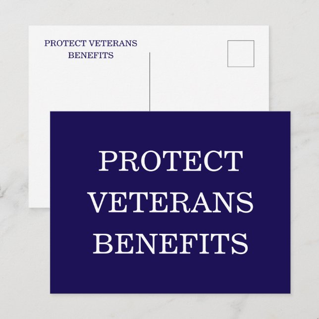 Skydda veteraners förmåner politiskt  vykort (Fram/baksida)