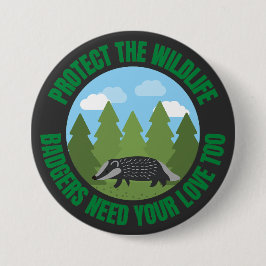 Skydda vilda djur. Badgers behöver din kärlek ocks Knapp