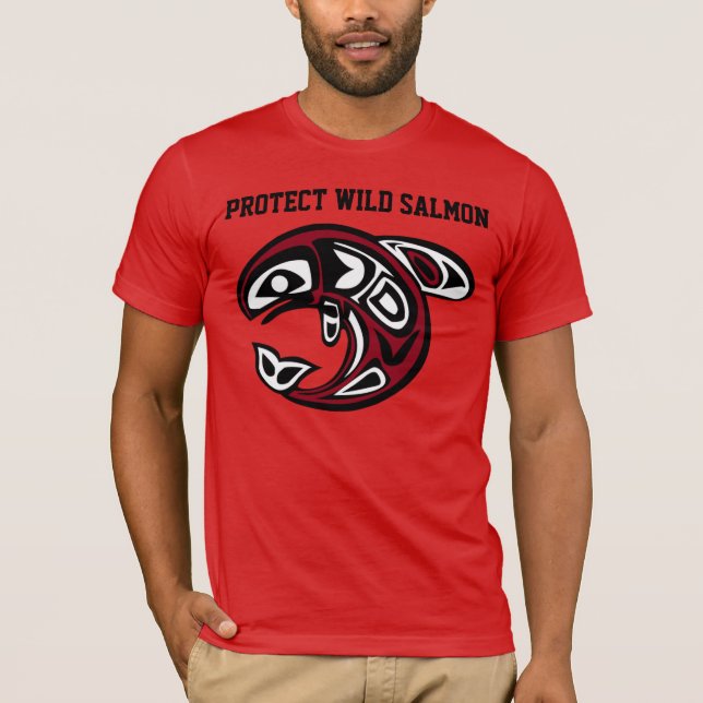 Skydda vildlaxskjortan tee shirt (Framsida)