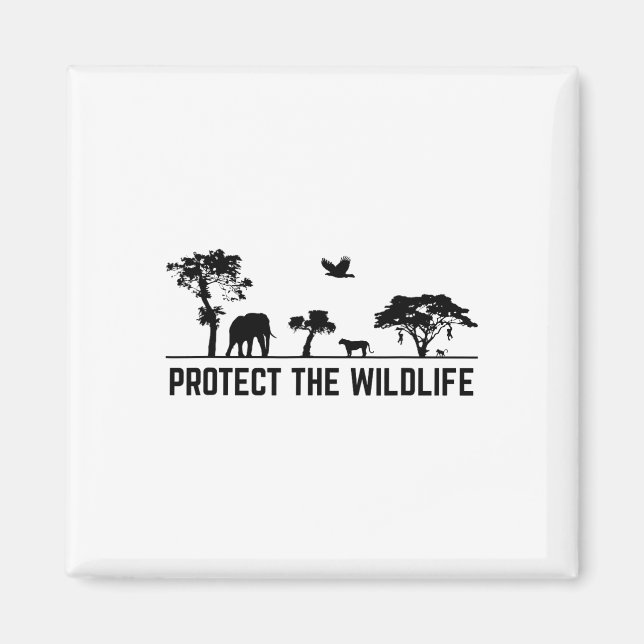 Skydda Wildlife Safari Djurskydd Magnet (Framsidan)