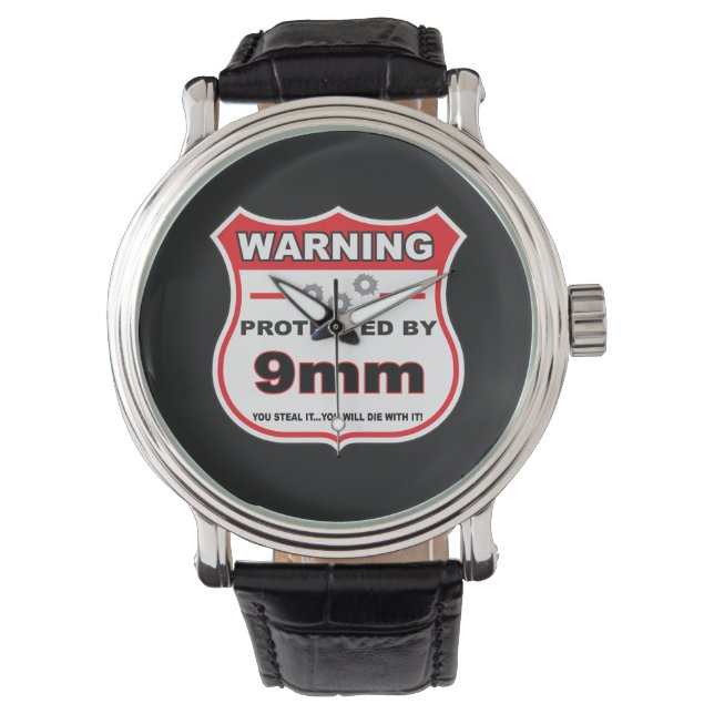 skyddad av 9 mm sköld armbandsur (Framsida)