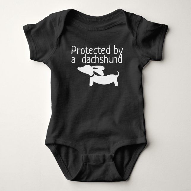Skyddad av Dachshund Babykläder Könsneutral Tröja (Framsida)