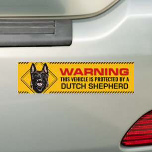 Skyddad av holländska shepherd Warning Bildekal
