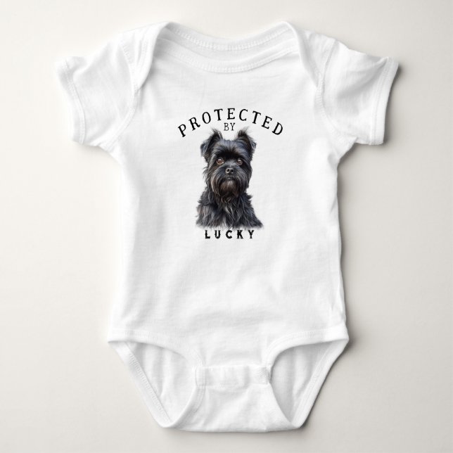 Skyddad av Hund Familj T Shirt (Framsida)