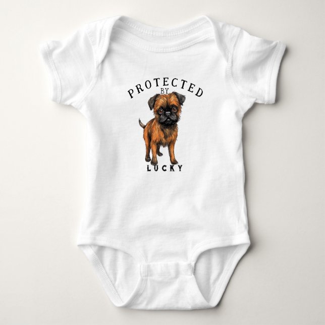 Skyddad av Hund Familj T Shirt (Framsida)