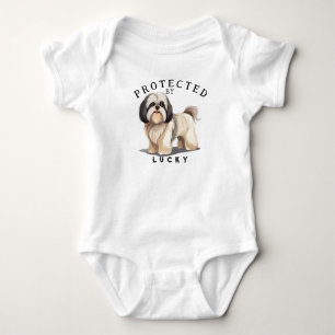 Skyddad av Hund Familj T Shirt