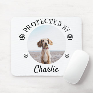 Skyddad Av Hund Foto Tassavtryck Design Musmatta