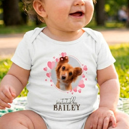 Skyddad av hund Rosa hjärtan Personlig foto T Shirt