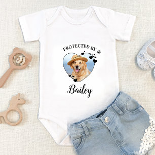 Skyddad av Hund Security Personlig Pet Photo T Shirt