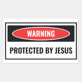 Skyddad av Jesus Rektangulärt Klistermärke