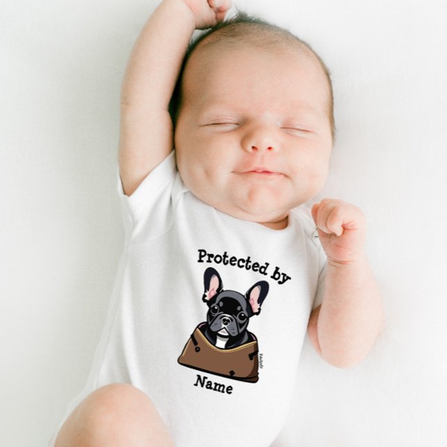 Skyddad av marionettdockan namn Black Dog T Shirt (Available in different color French Bull Dogs to match your own.)