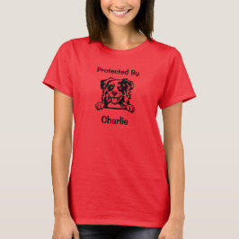Skyddad av min Australian shepherd med Namn T Shirt